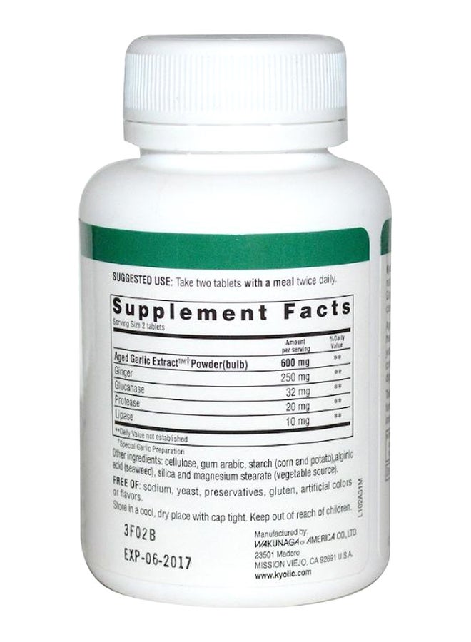 kyolic Aged Garlic Extract Candida Cleanse And Digestion Formula 102 - 100 Tablets  - Image 2
