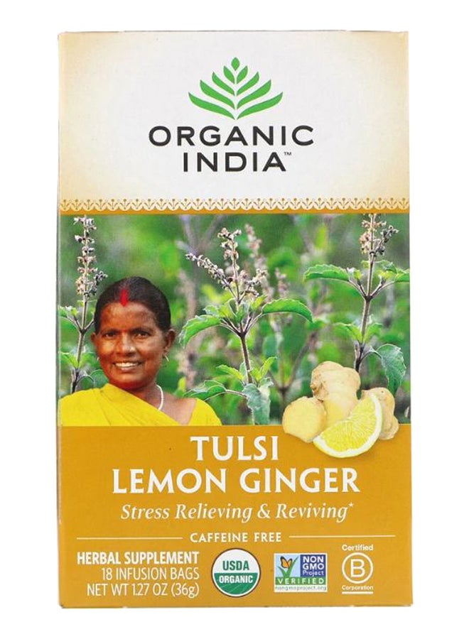 Organic India Pack Of 18 Tulsi Lemon Ginger Tea Bag