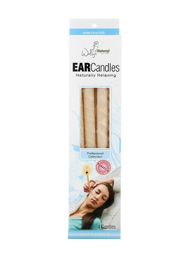 WALLYS NATURAL Pack Of 4 Unscented Professional Paraffin Ear Candles - Image 1
