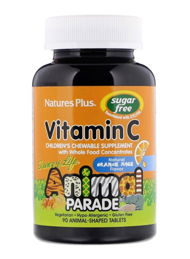 Natures Plus Natural Orange Juice Animal Parade Vitamin-C - 90 Tablets - Image 1