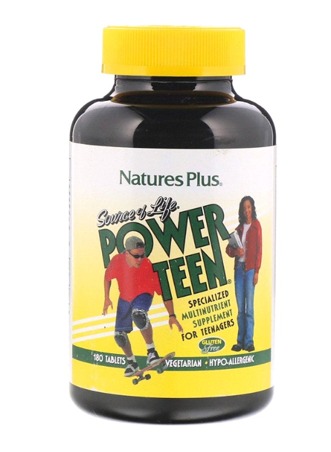 Natures Plus Power Teen Multi Nutrients Supplement - 180 Tablets - Image 1