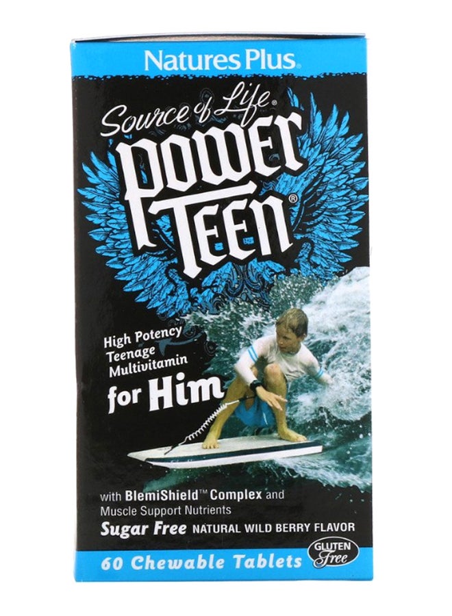 Natures Plus Power Teen Hight Potency Teenage Multivitamin - 60 Tablets - Image 2