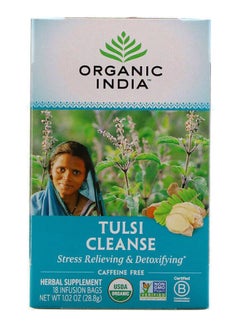 Organic India Pack Of 18 Tulsi Cleanse Caffeine Free Infusion Bags 