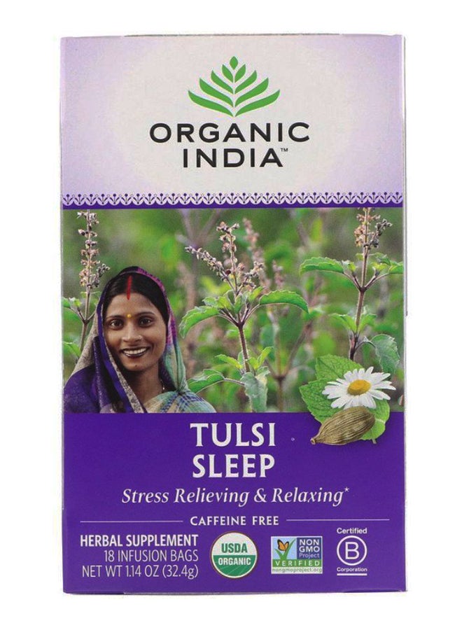 Organic India Pack Of 18 Tulsi Sleep Caffeine Free Infusion Bags 