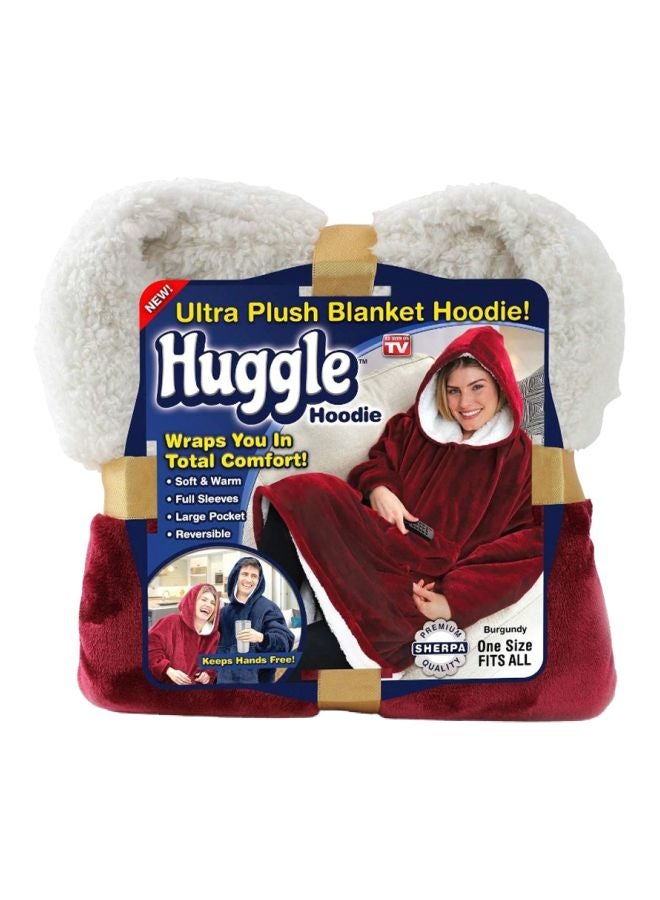 Cotton Ultra Plush Blanket Hoodie Marron/White - Image 1