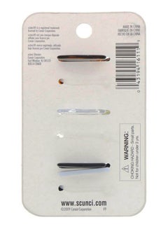 Scunci 3-Piece Jaw Clip Set Dark Brown/Clear/Black  - Image 2