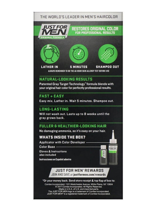 Just For Men Natural Look Original Formula Permanent Hair Colour Kit H55 Real Black - Image 2