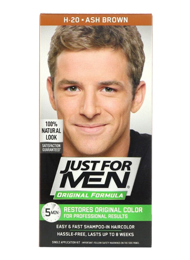 Just For Men Natural Look Original Formula Permanent Hair Colour Kit H20 Ash Brown - Image 1