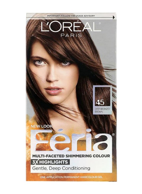 Feria Multi-Faceted Shimmering Permanent Hair Colour 45 Deep Bronzed Brown
