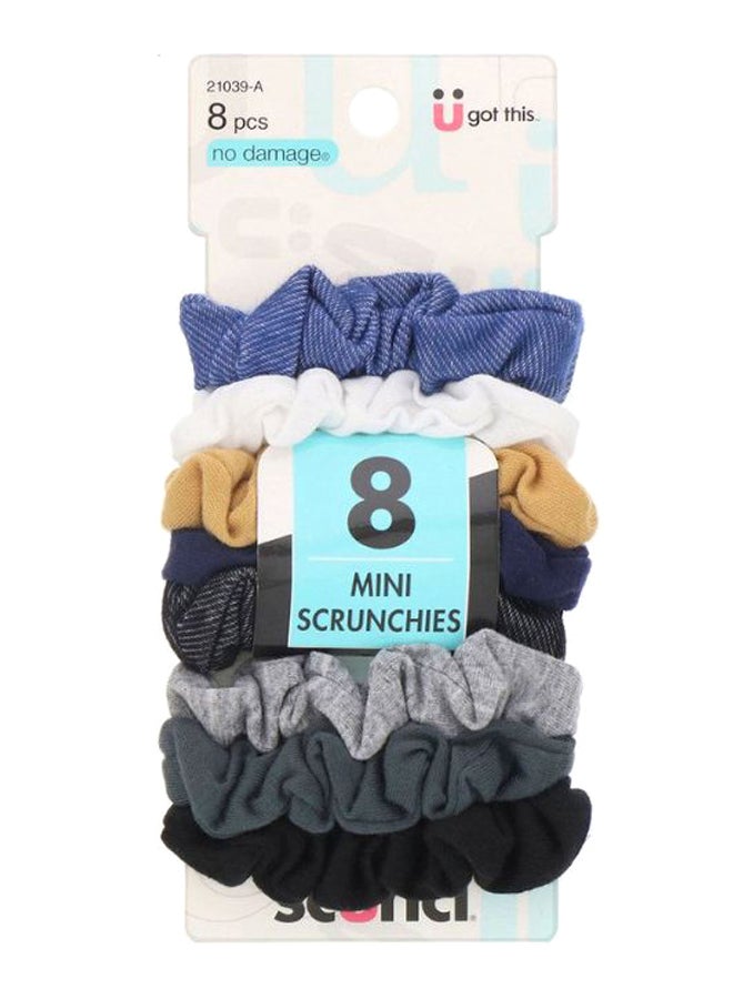 سكانشي مجموعة مكونة من 8 ربطات شعر مطاطية لا تسبب التلف متعدد الألوان - Image 1
