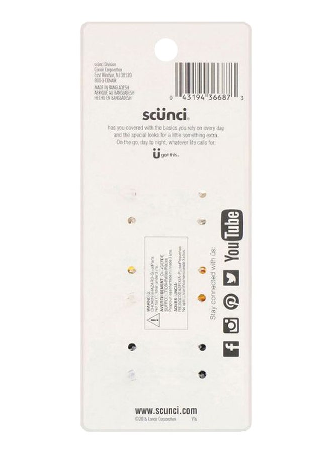 سكانشي طقم مشابك شعر سهلة الاستخدام على شكل أخطبوط صغير من 6 قطع . أسود/بيج/بني - Image 2