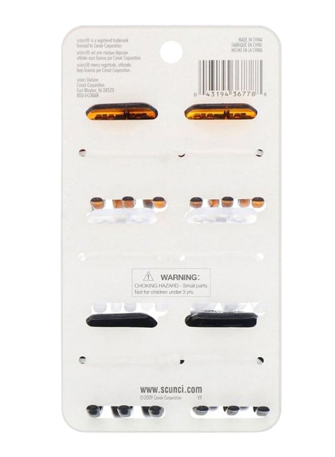 سكانشي طقم مشابك شعر بأسنان كبيرة سهلة الإستخدام من تشكيلة إيزي بيوتي مكون من 6 قطع بني/أسود/شفاف - Image 2