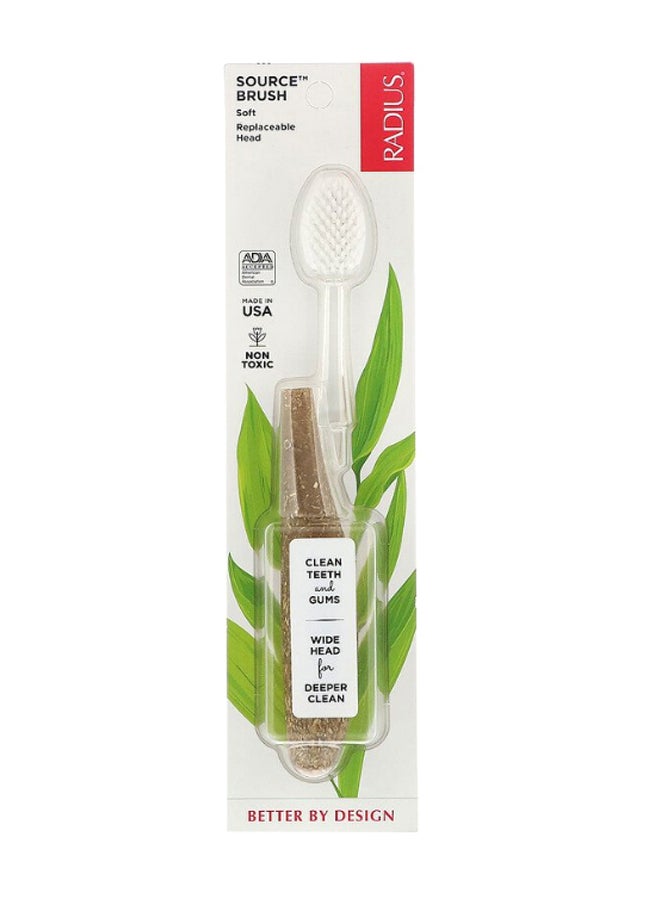 Radius Replaceable Source Soft Head Toothbrush Clear/Brown - Image 1