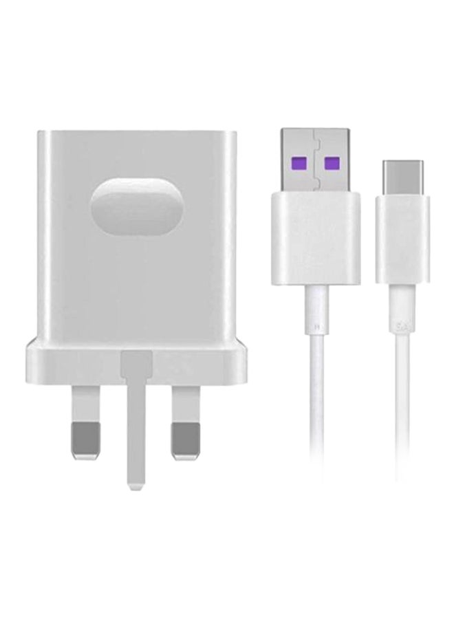HUAWEI - 18W Type-C Data Sync Charging Cable With Adapter White - Image 1