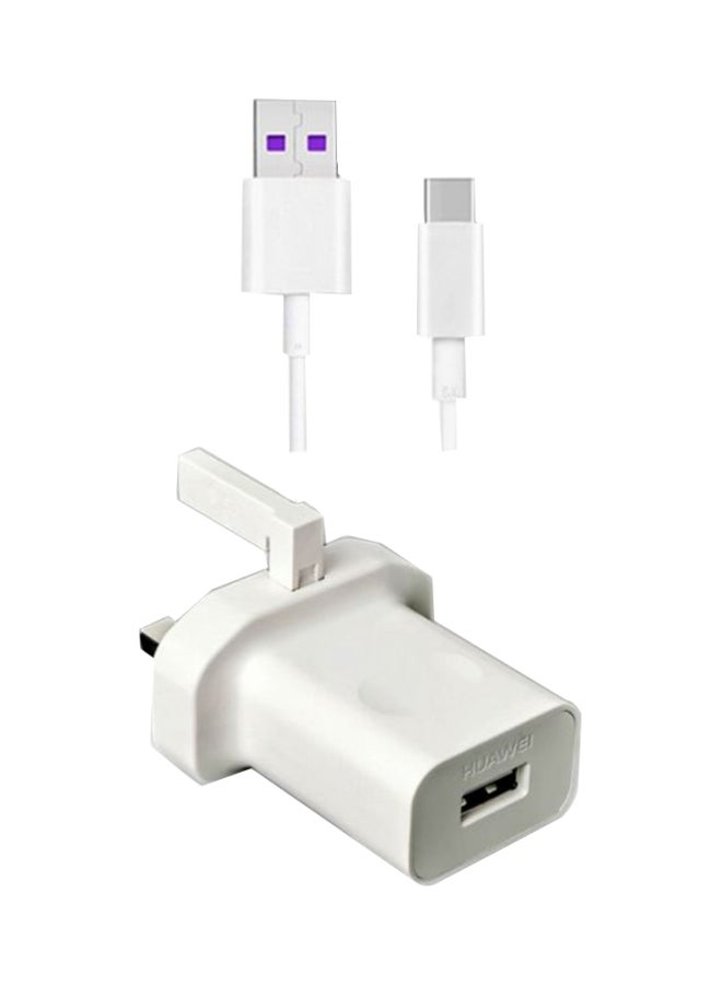 HUAWEI - 18W Type-C Data Sync Charging Cable With Adapter White - Image 1