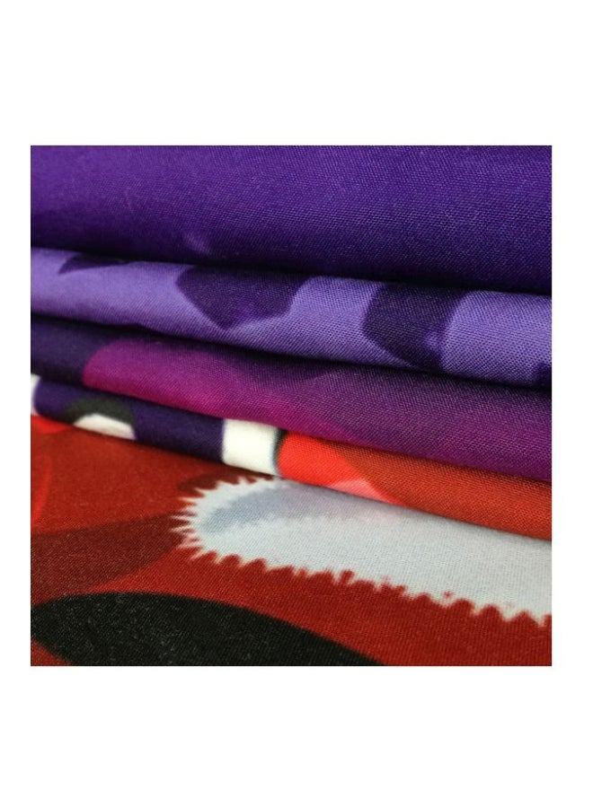 4-Piece Christmas Santa Printed Duvet Cover Set Purple/Red/White - Image 4
