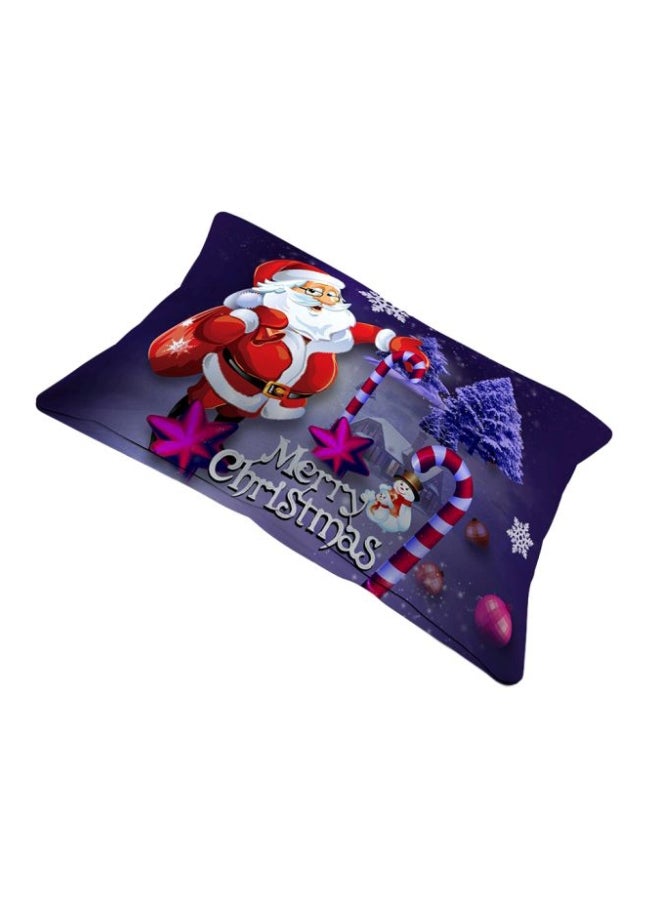 4-Piece Christmas Santa Printed Duvet Cover Set Purple/Red/White - Image 2