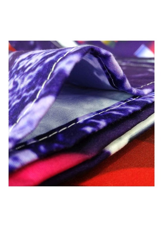 4-Piece Christmas Santa Printed Duvet Cover Set Purple/Red/White - Image 4