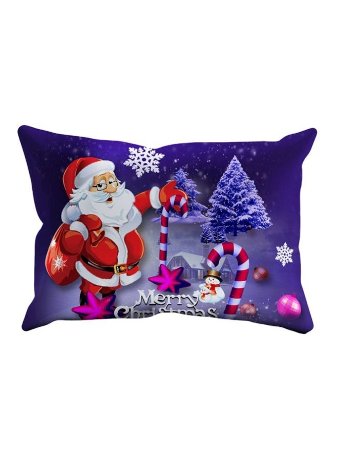 4-Piece Christmas Santa Printed Duvet Cover Set Purple/Red/White - Image 3