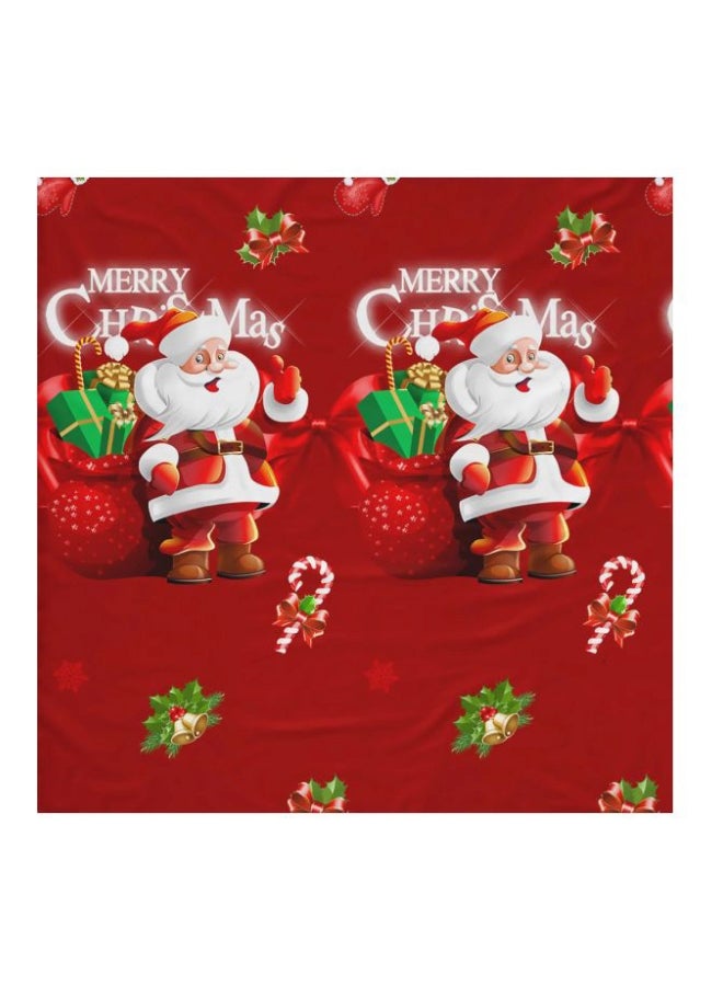 4-Piece Christmas Santa Printed Duvet Cover Set Polyester Red/White/Green Twin - Image 4