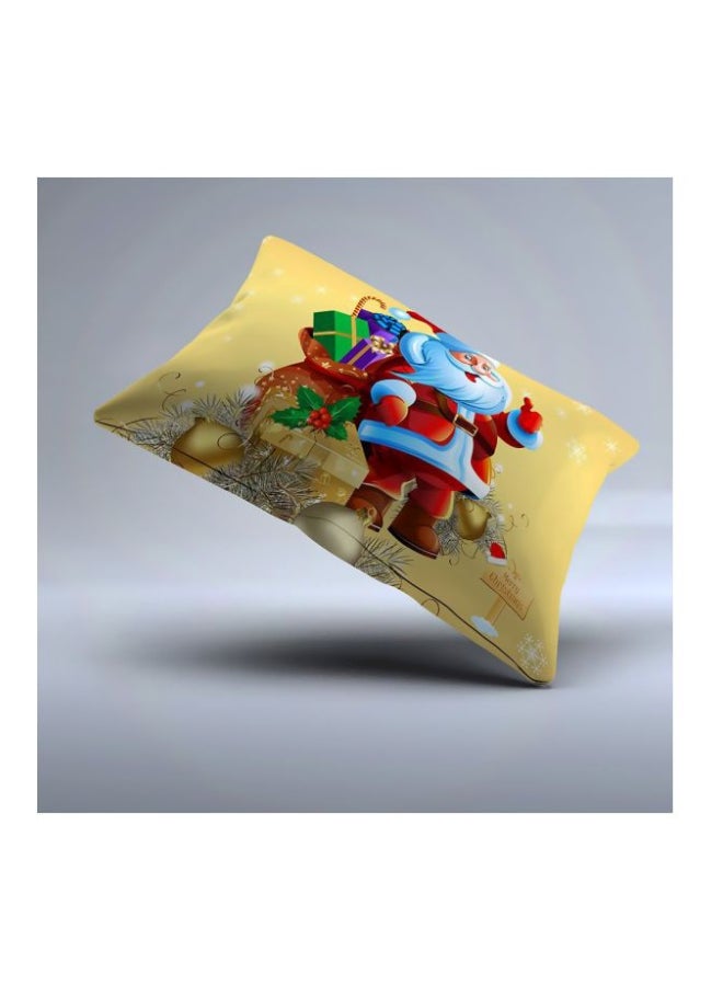 4-Piece Christmas Santa Printed Duvet Cover Set Polyester Yellow/Red/Blue Twin - Image 2