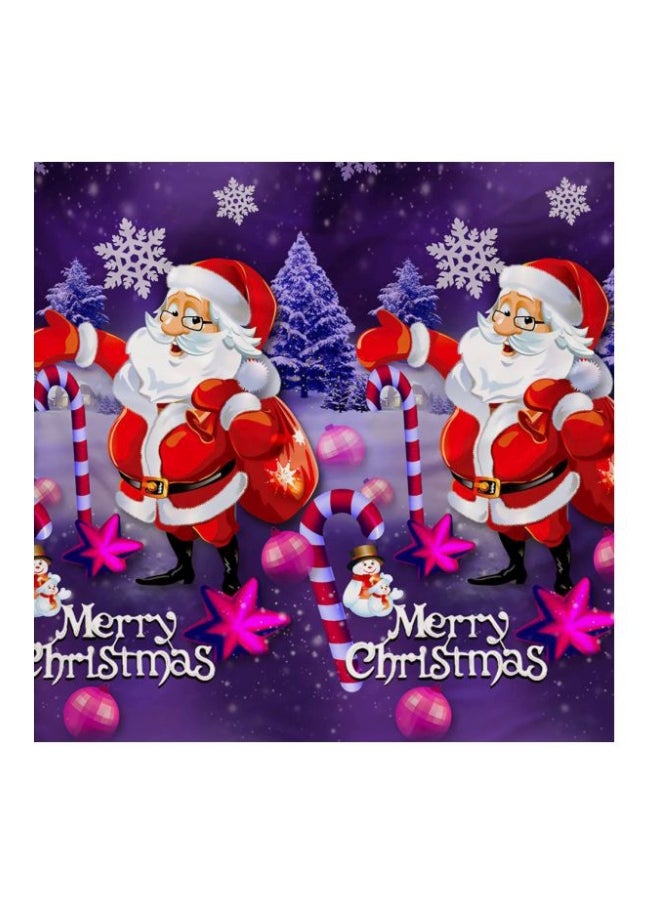 4-Piece Christmas Santa Printed Duvet Cover Set Polyester Blue/White/Red Twin - Image 3