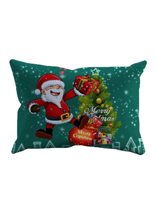 4-Piece Christmas Santa Printed Duvet Cover Set Polyester Green/White/Red Twin - Image 3