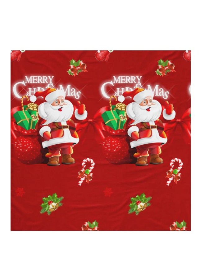 4-Piece Christmas Santa Printed Duvet Cover Set Polyester Red/White/Green Twin - Image 3