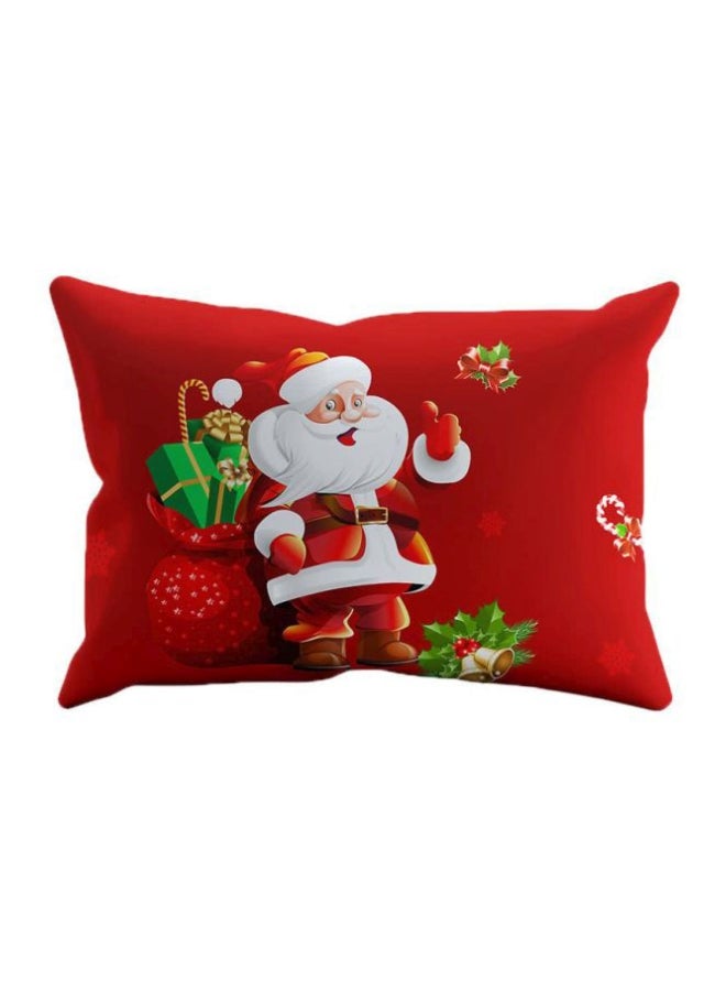 4-Piece Christmas Santa Printed Duvet Cover Set Polyester Red/White/Green Twin - Image 4