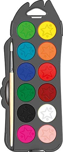 Colour Peps Watercolour Paint Palette And Brush Multicolour - v1588683923/N16273952A_2