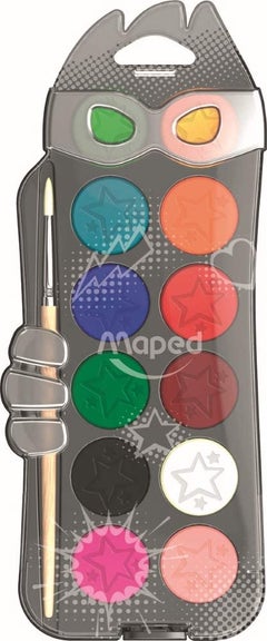 Colour Peps Watercolour Paint Palette And Brush Multicolour - v1588683924/N16273952A_3