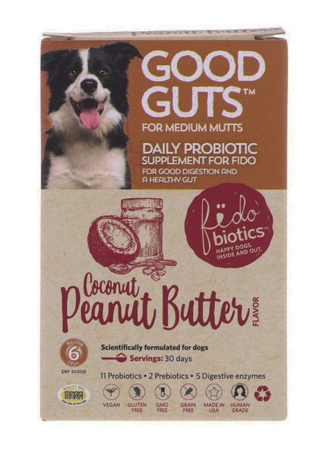 Coconut Peanut Butter Daily Probiotic Good Guts For Medium Mutts 30grams - v1588683955/N37801487A_2