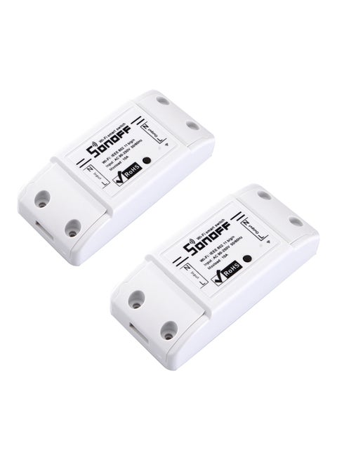 2-Piece Basic R2 Wi-Fi Smart Switch Set White 10x5x5cm