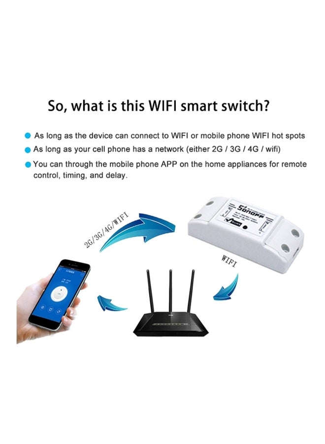 SONOFF 2-Piece Basic R2 Wi-Fi Smart Switch Set White 10x5x5cm  - Image 3