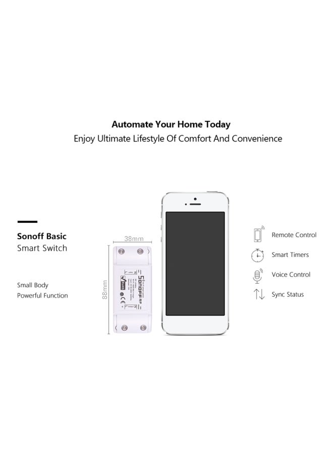 SONOFF WiFi Smart Switch With Remote Controller White 8.8x3.8x2.3cm - Image 5