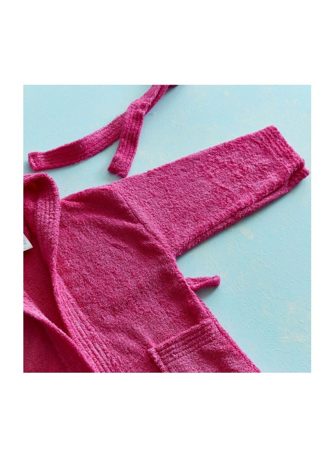 هوم بوكس روب حمام قطن بقبعّة للأطفال إيسينشال - ميديام وردي M - Image 3