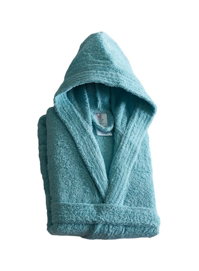 هوم بوكس روب حمام قطن بقبعّة للأطفال إيسينشال - ميديام أزرق سماوي M - Image 1