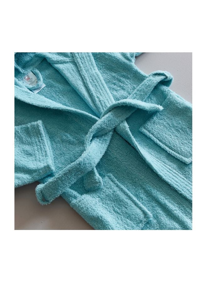 هوم بوكس روب حمام قطن بقبعّة للأطفال إيسينشال - ميديام أزرق سماوي M - Image 3