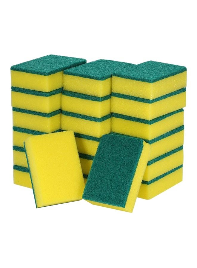 Pack Of 20 Multi-Purpose Double-Faced Sponge Yellow/Green 31cm - Image 1