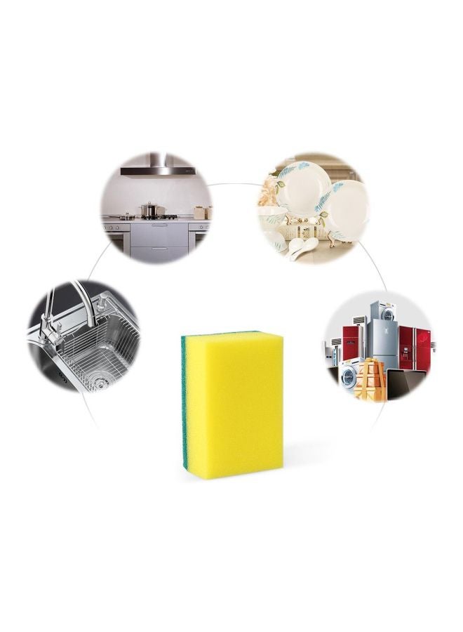 Pack Of 20 Multi-Purpose Double-Faced Sponge Yellow/Green 31cm - Image 4