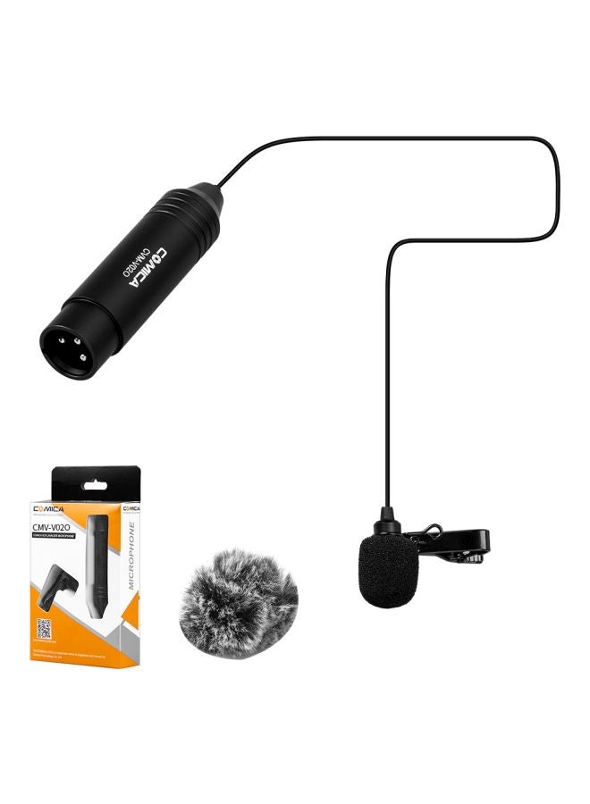 كوميكا ميكروفون فانتوم باور XLR عنقي متعدد الاتجاهات يثبت في طية الصدر CVM-V02O أسود  - Image 1