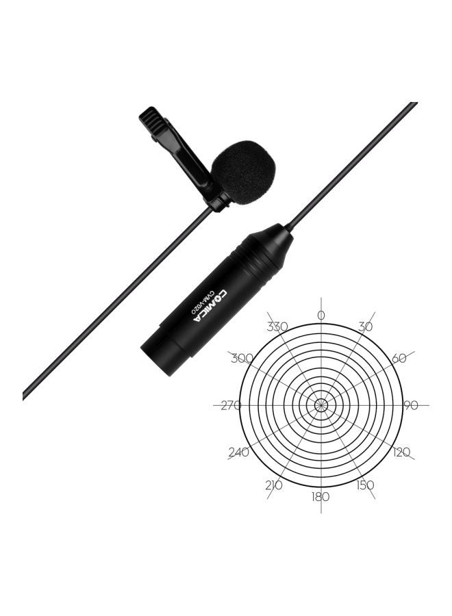 كوميكا ميكروفون فانتوم باور XLR عنقي متعدد الاتجاهات يثبت في طية الصدر CVM-V02O أسود  - Image 4