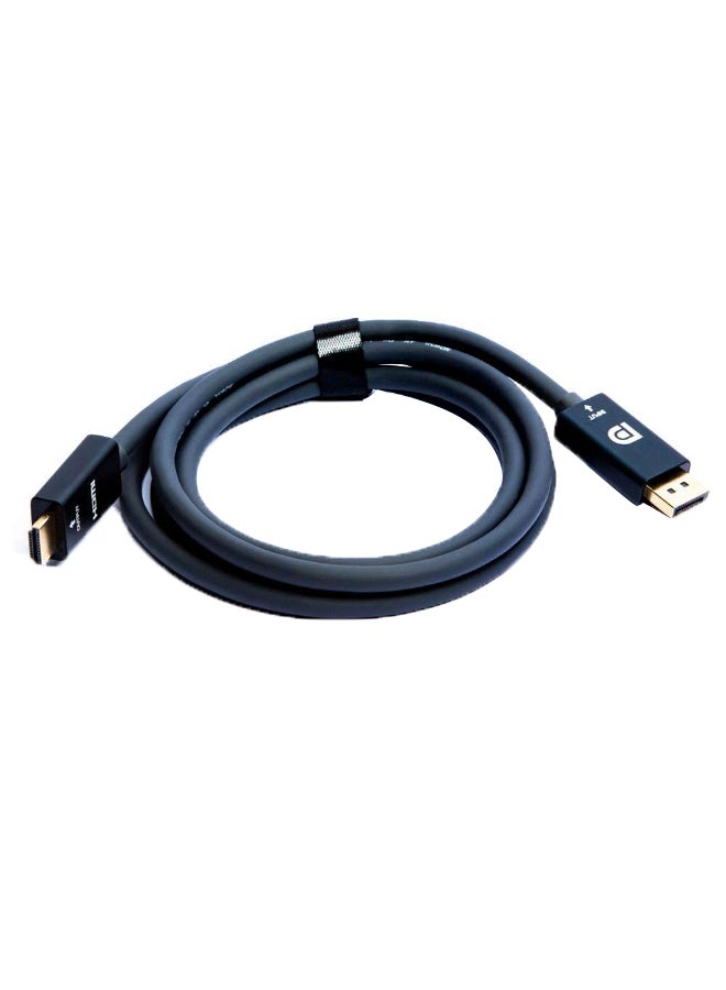 موسل كابل DP إلى HDMI أسود - Image 1