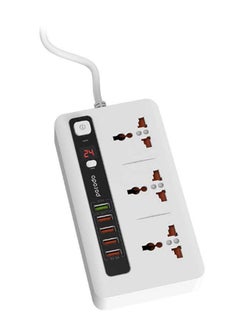 5-Port USB HUB Adapter With Universal Power Socket White