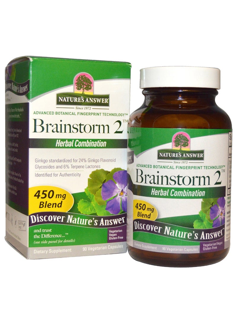NATURE'S ANSWER Brainstorm 2 Herbal Combination - 90 Vegetarian Capsules
