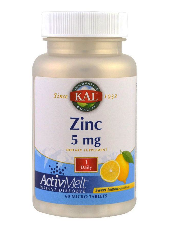 KAL Zinc Active Melt Sweet Lemon - 60 Micro Tablets