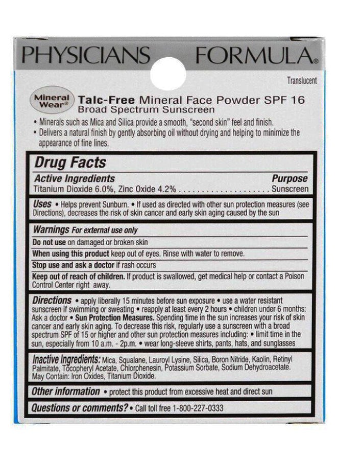 Physicians Formula Mineral Wear Face Pressed Powder Translucent - Image 3