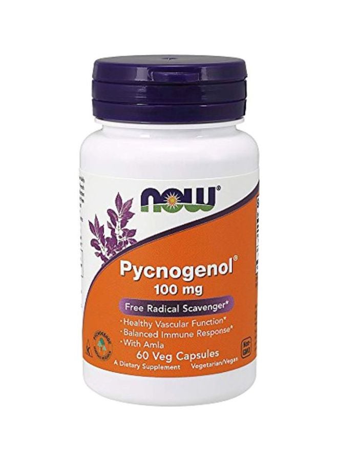 Now Foods Pycnogenol 100 mg Dietary Supplement - 60 Veg Capsules - Image 1