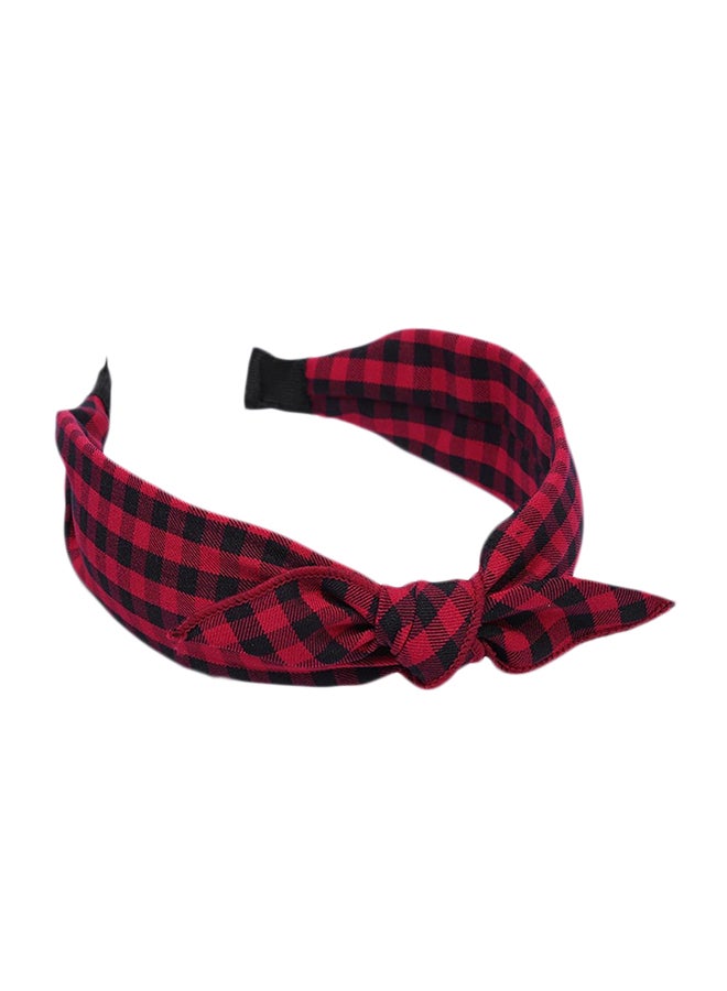 Plaid Design Head Band Red/Black 13 x 5cm