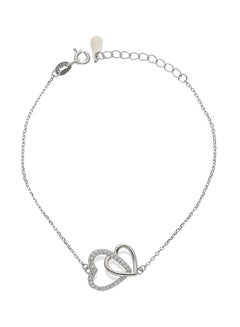 925 Italian Silver Twin Heart Bracelet